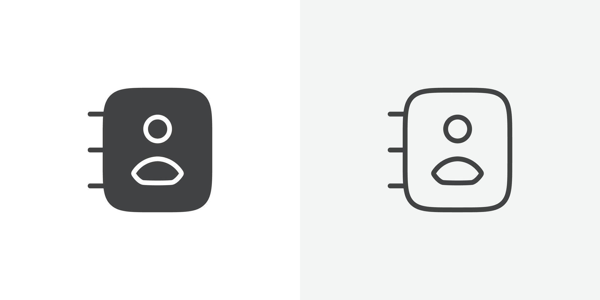 Contacts icon flat and simple set design vector