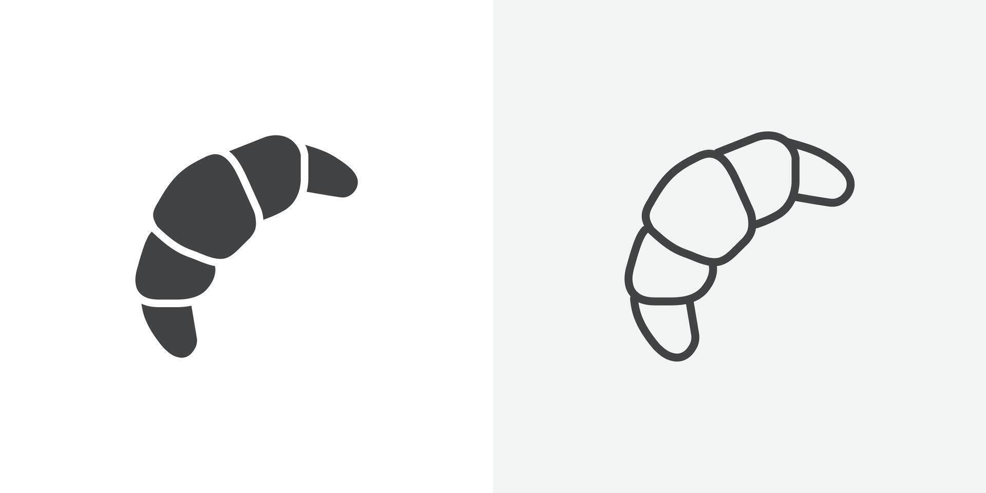 Croissant icon flat and simple set design vector