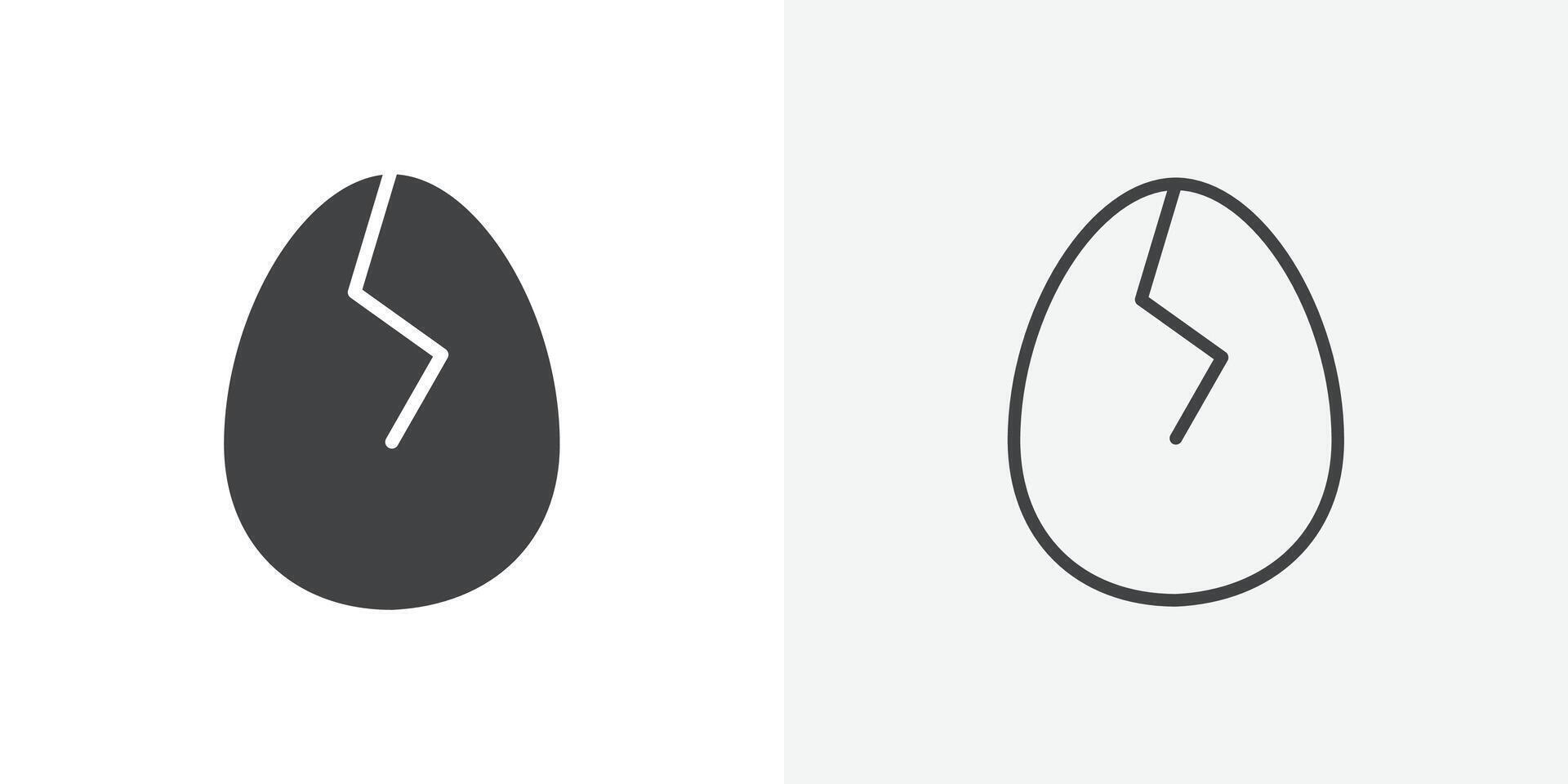 Cracked egg icon flat and simple set design vector