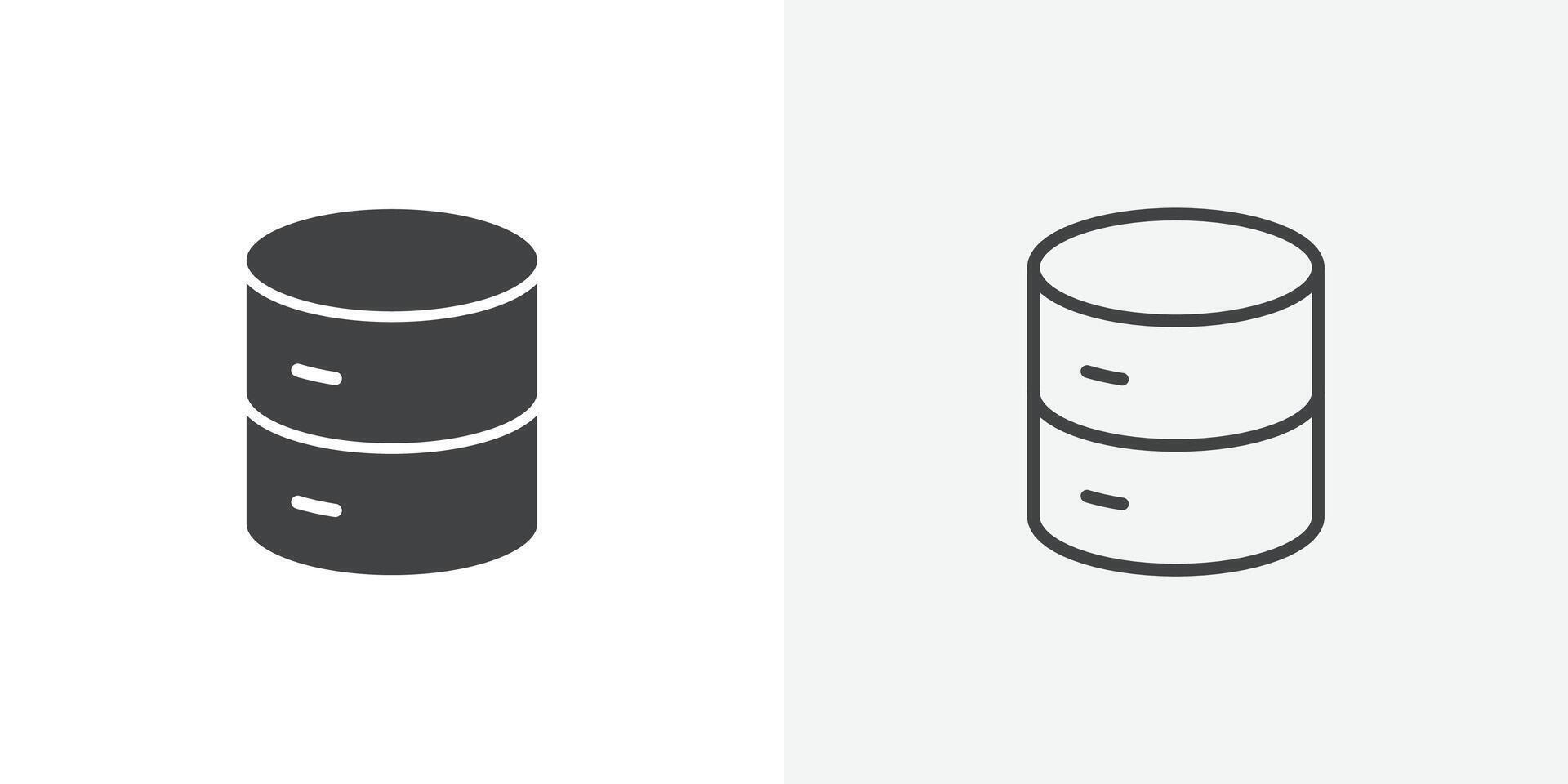Database icon flat and simple set design vector