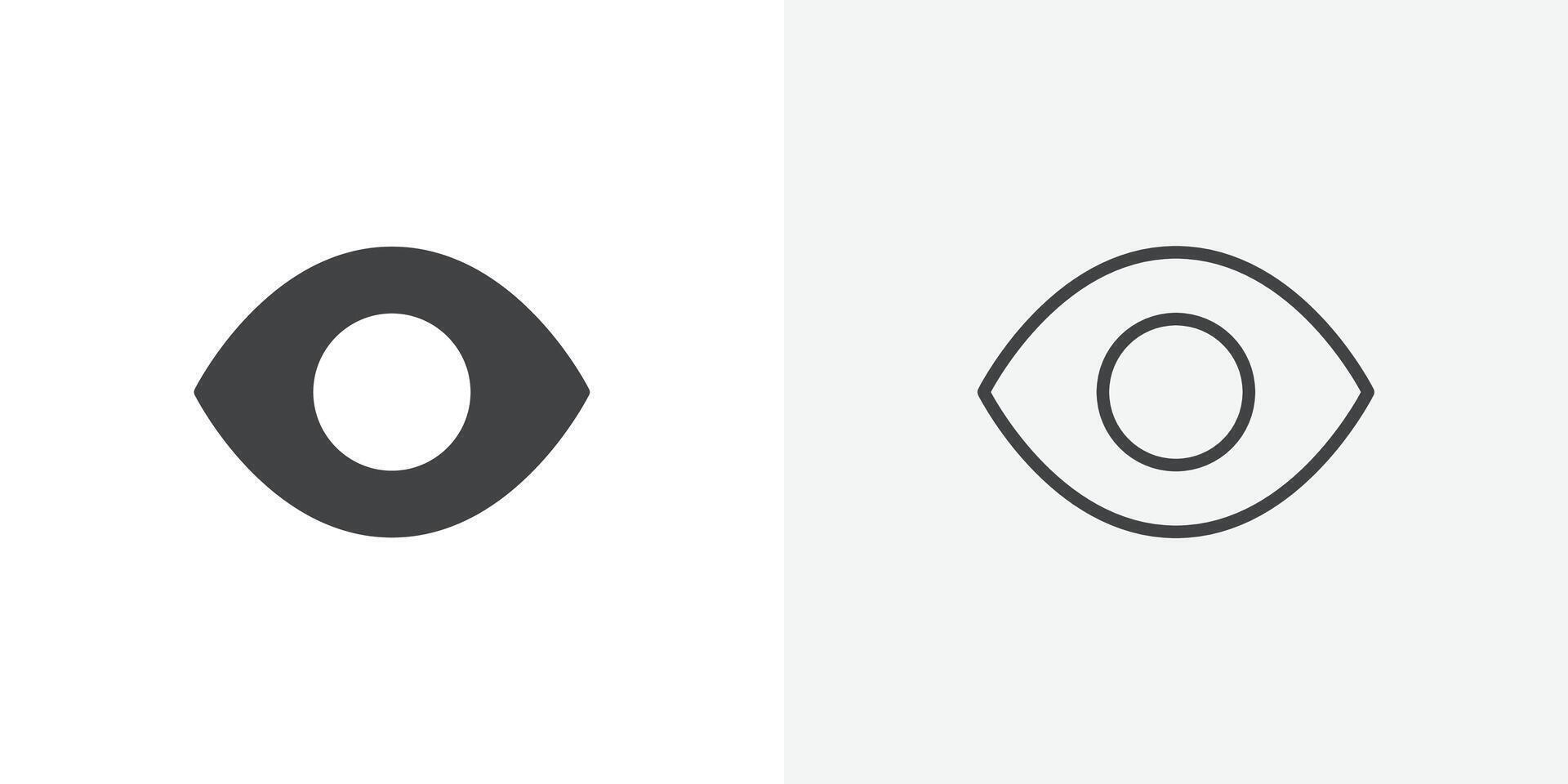 Eye icon flat and simple set design vector