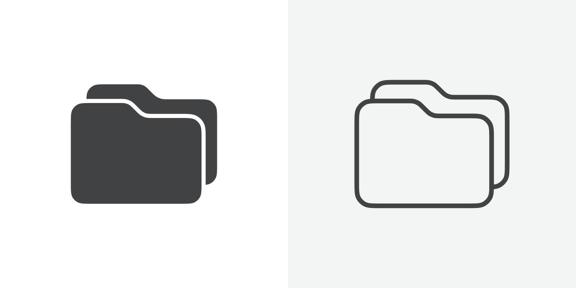Folder icon flat and simple set design vector
