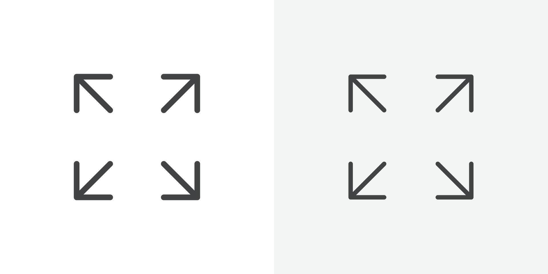 Fullscreen Icon flat and simple set design vector