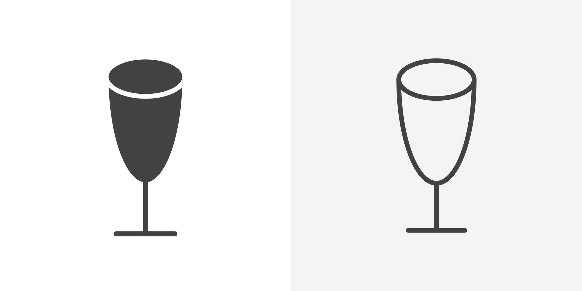 Glass icon flat and simple set design vector