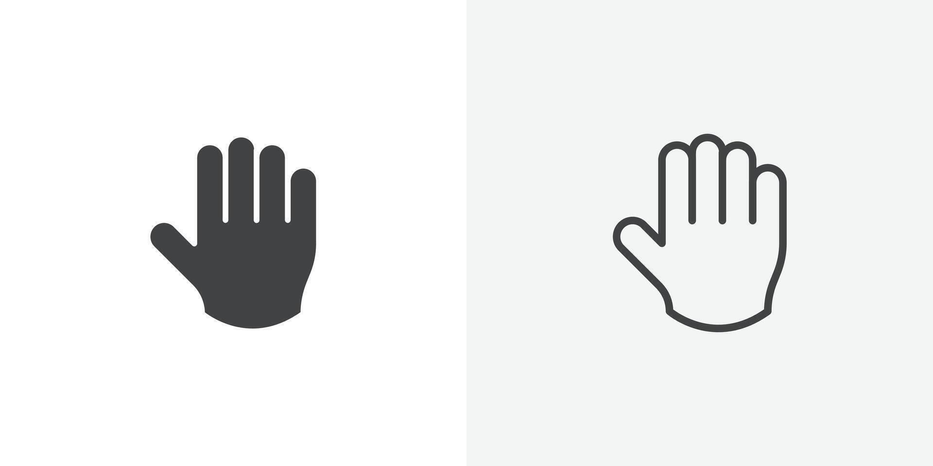 Hand icon flat and simple set design vector