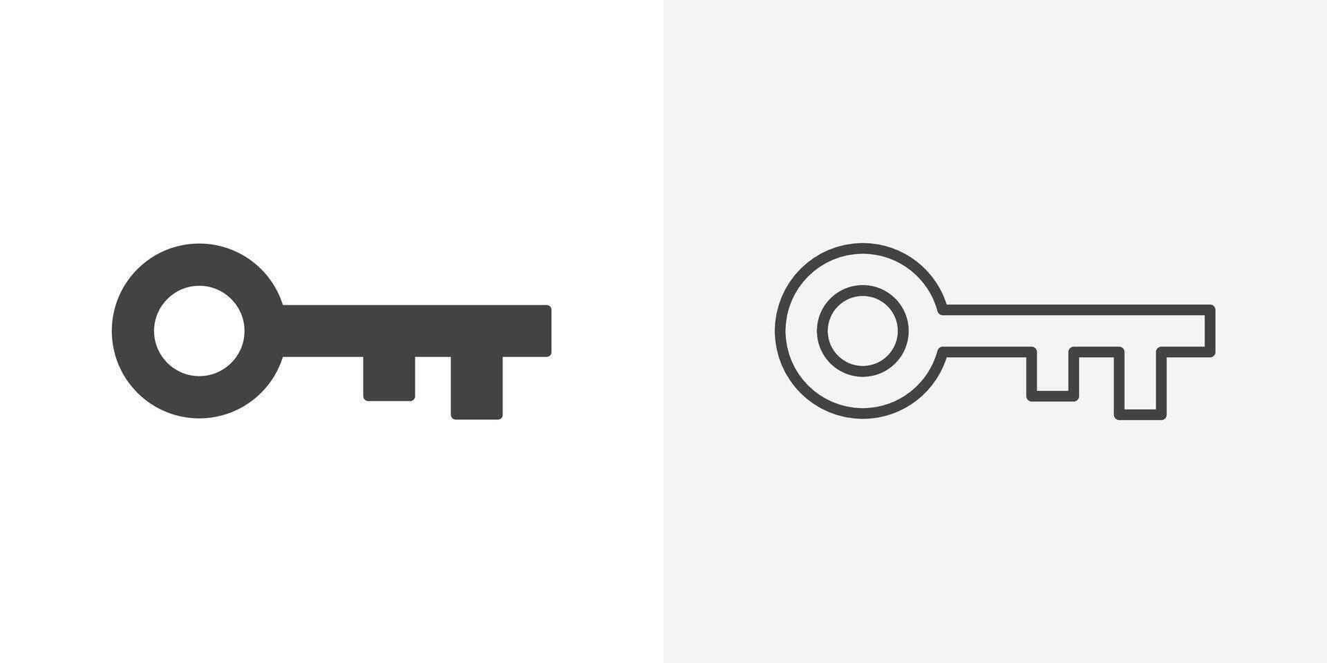Key icon flat and simple set design vector