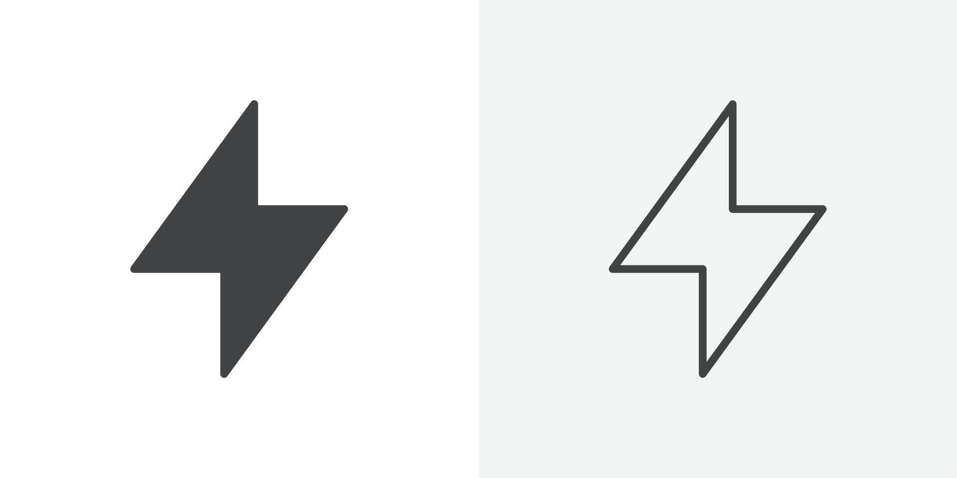 Lightening bolt icon flat and simple set design vector