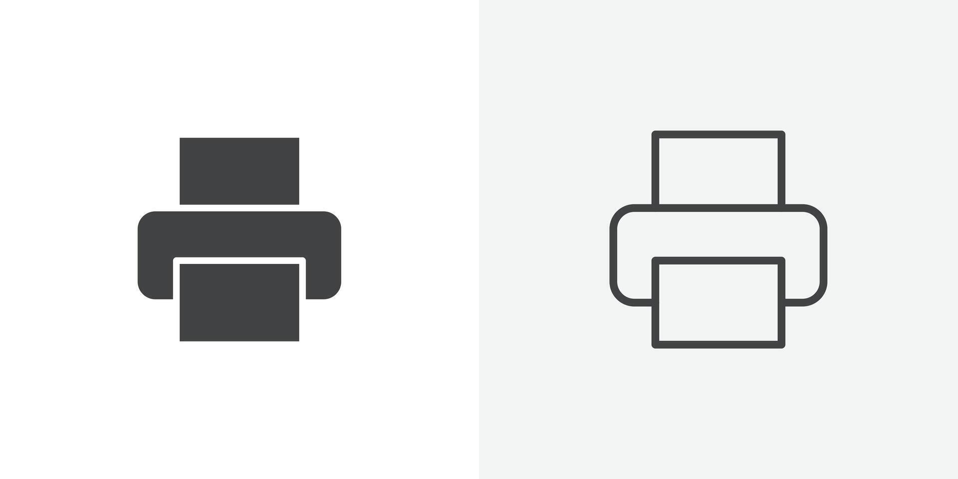 Printer icon flat and simple set design vector