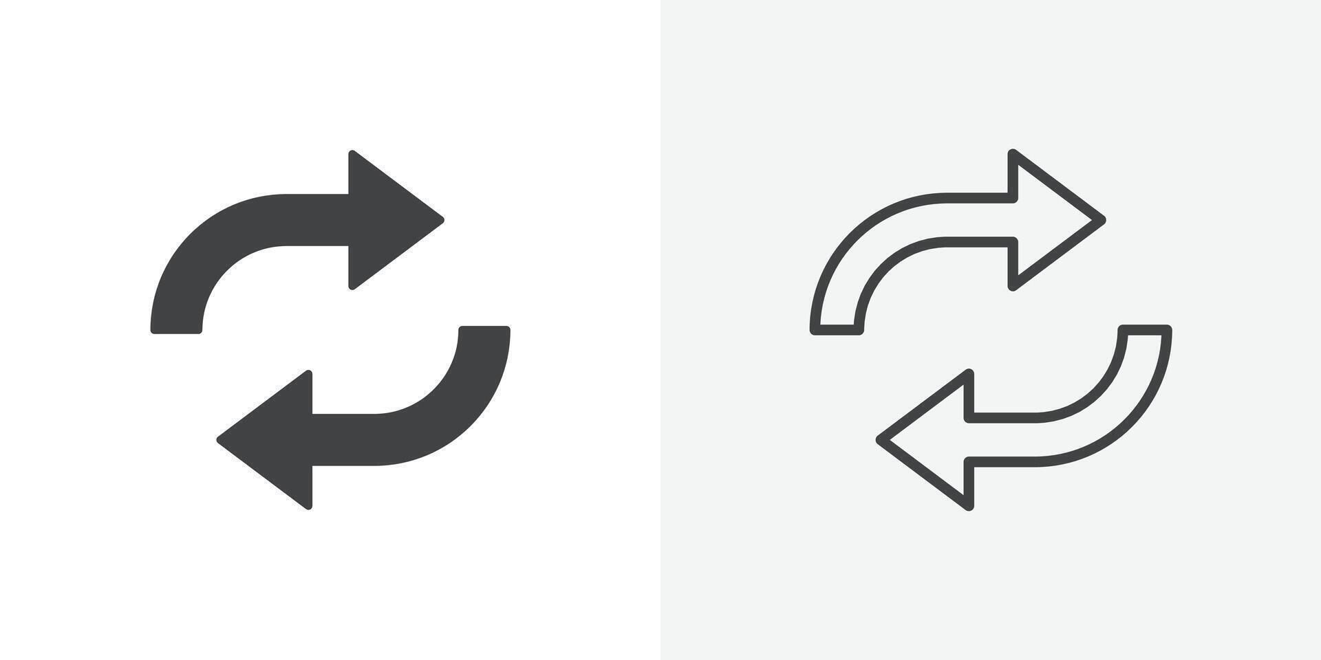 Refresh icon flat and simple set design vector