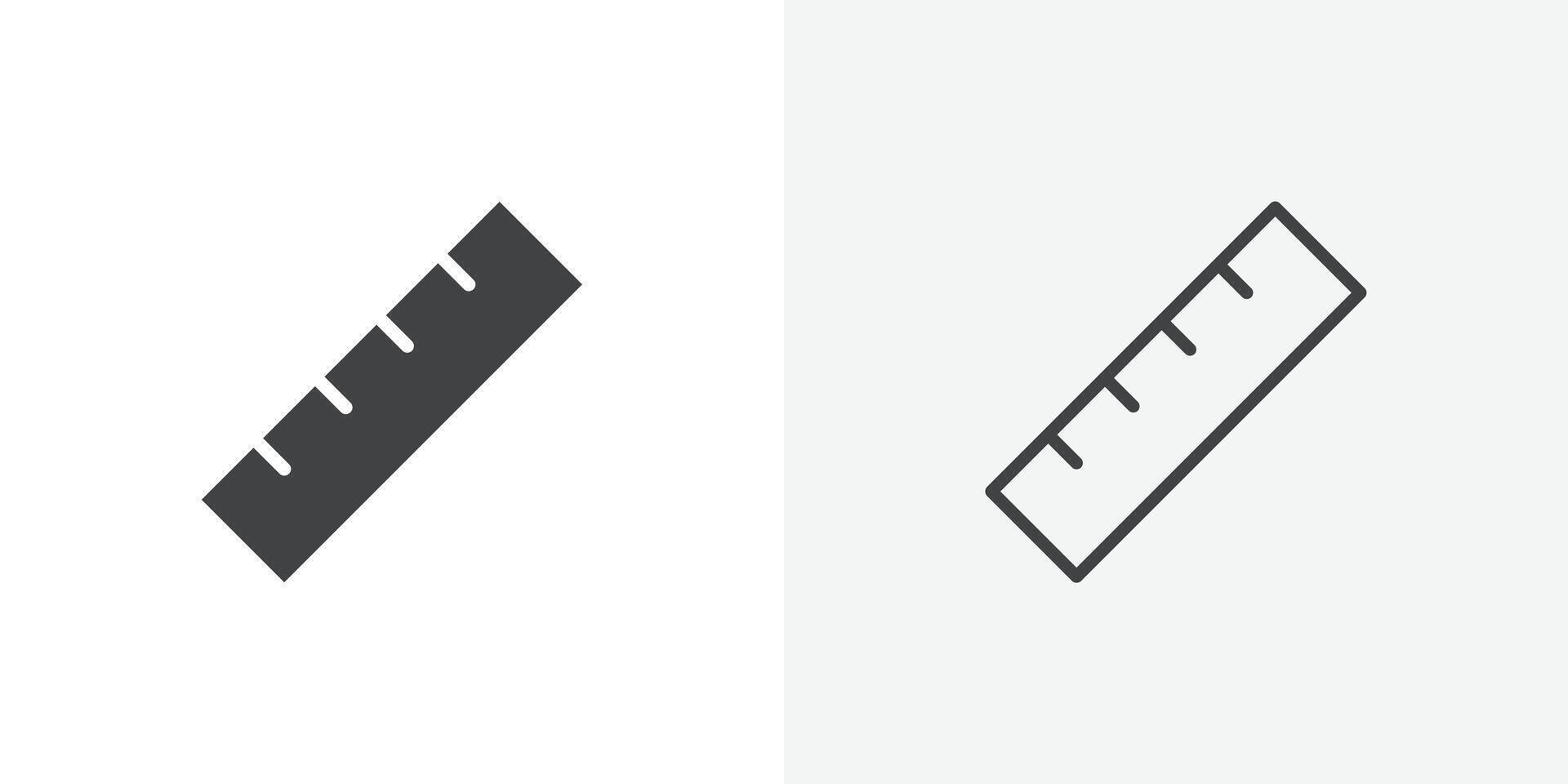 Ruler icon flat and simple set design vector