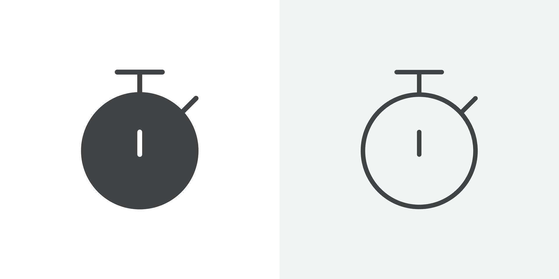 Stopwatch icon flat and simple set design vector