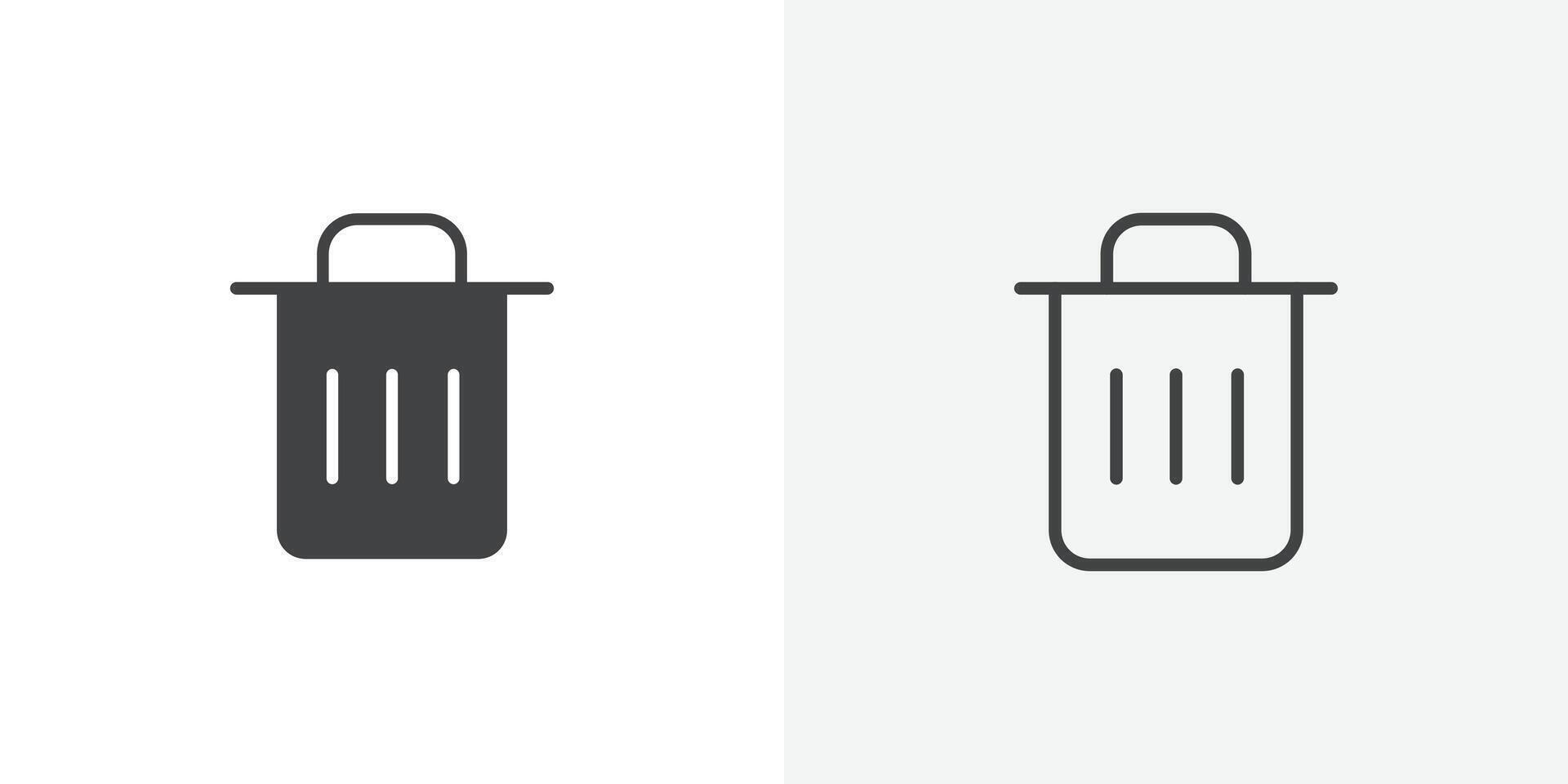 Trash icon flat and simple set design vector