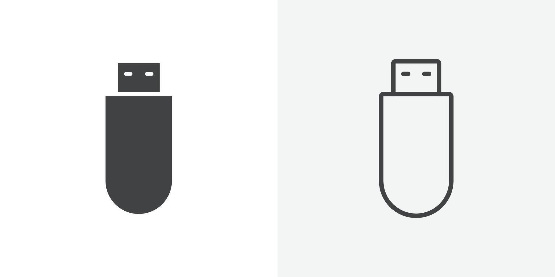 Usb icon flat and simple set design vector