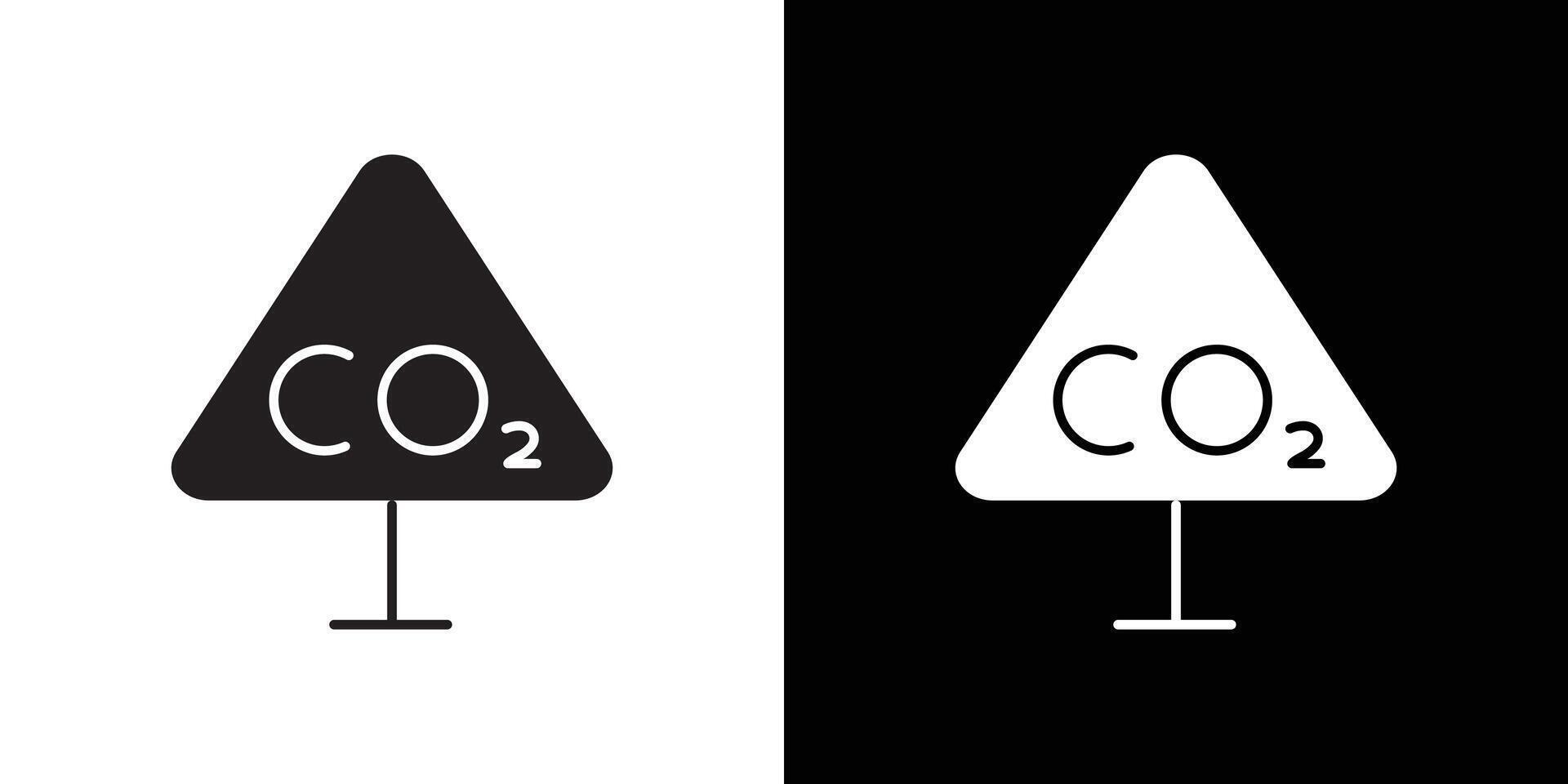 CO2 Triangle Warning icon simple symbol vector