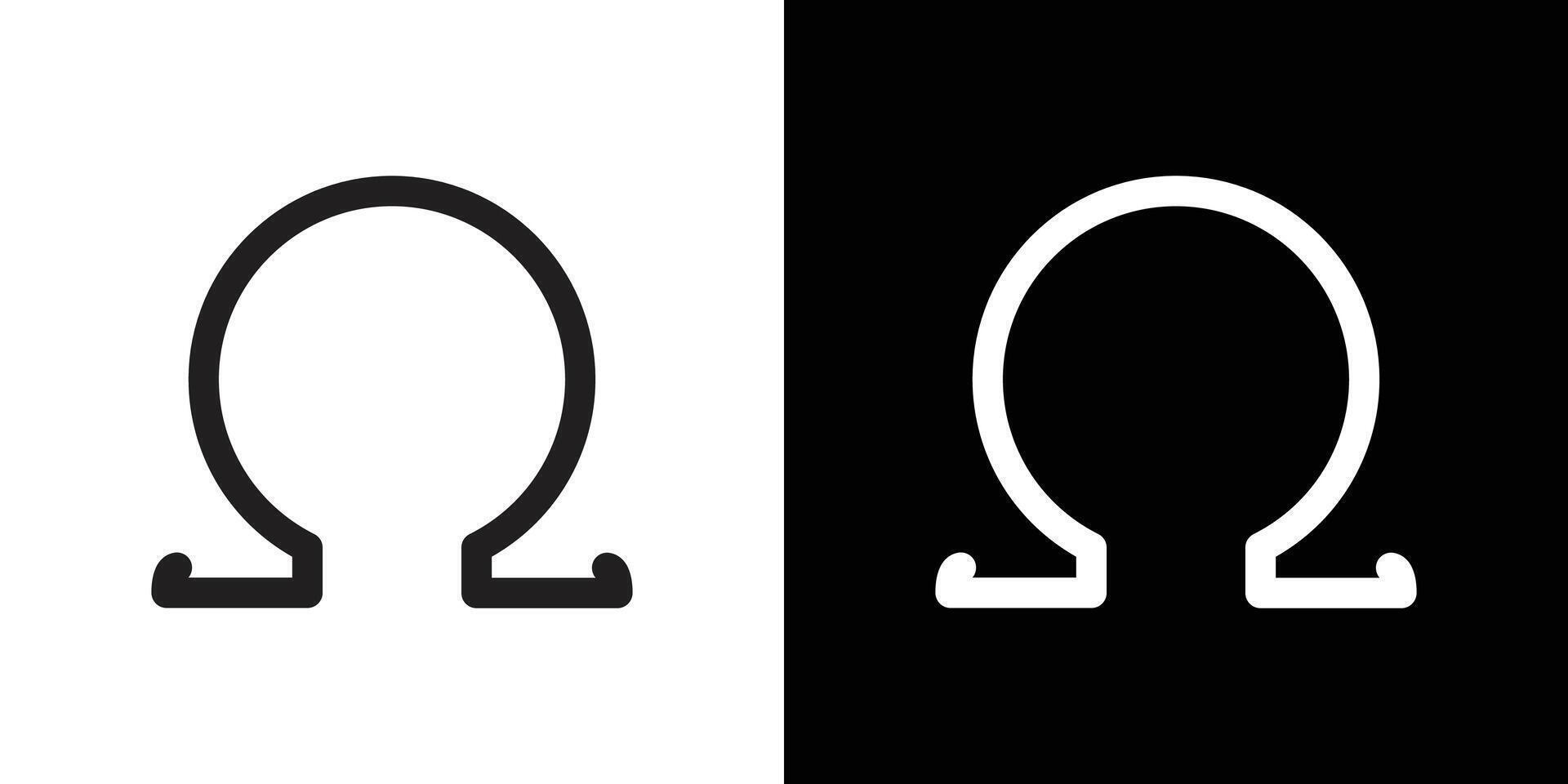 Omega icon design simple symbol vector