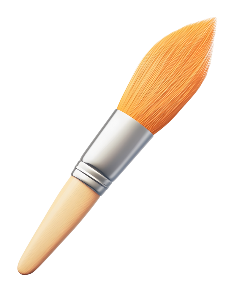 3D Paintbrush Icon, Artistic Tool for Creative Design png