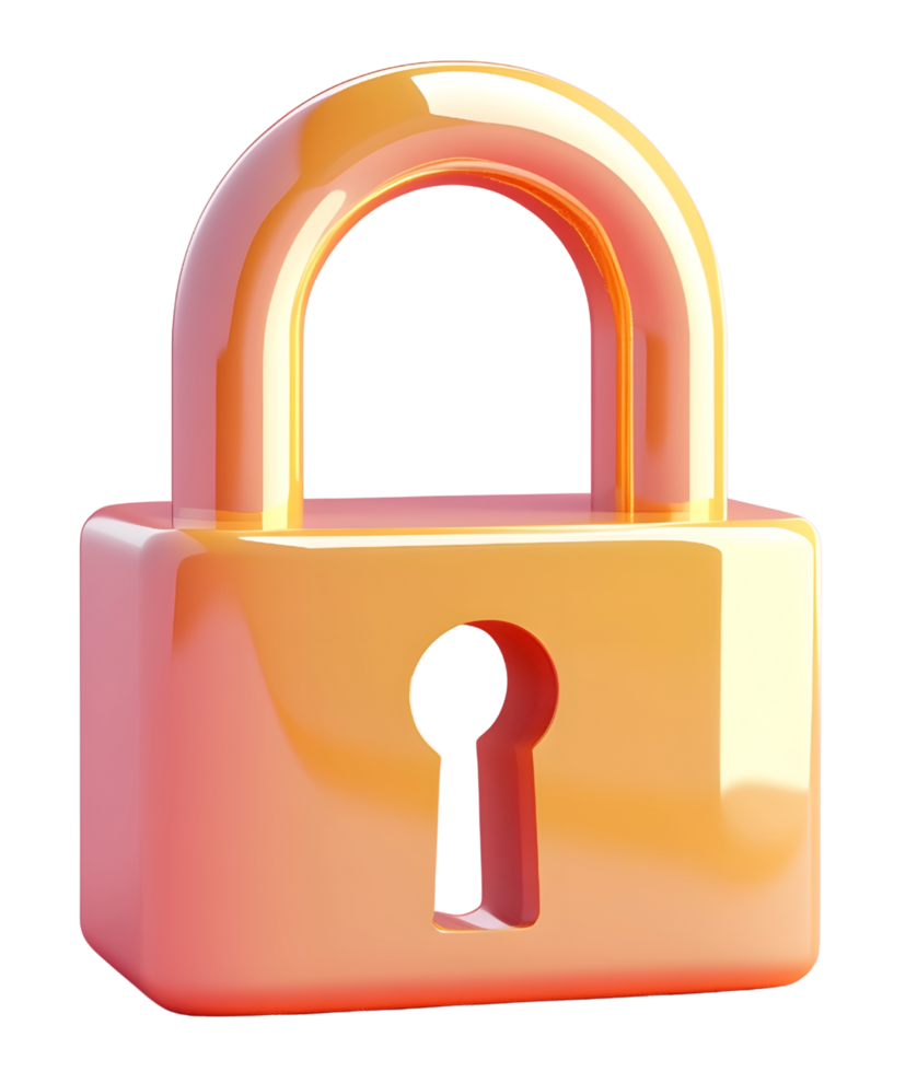 3D Padlock Icon Representing Data Security and Privacy Protection png