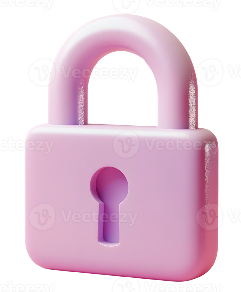 3D Lock Symbol for Enhanced Data Privacy and Security png