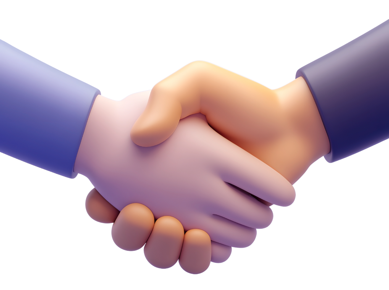 3D Handshake Symbol for Remote Teamwork and Cooperation png