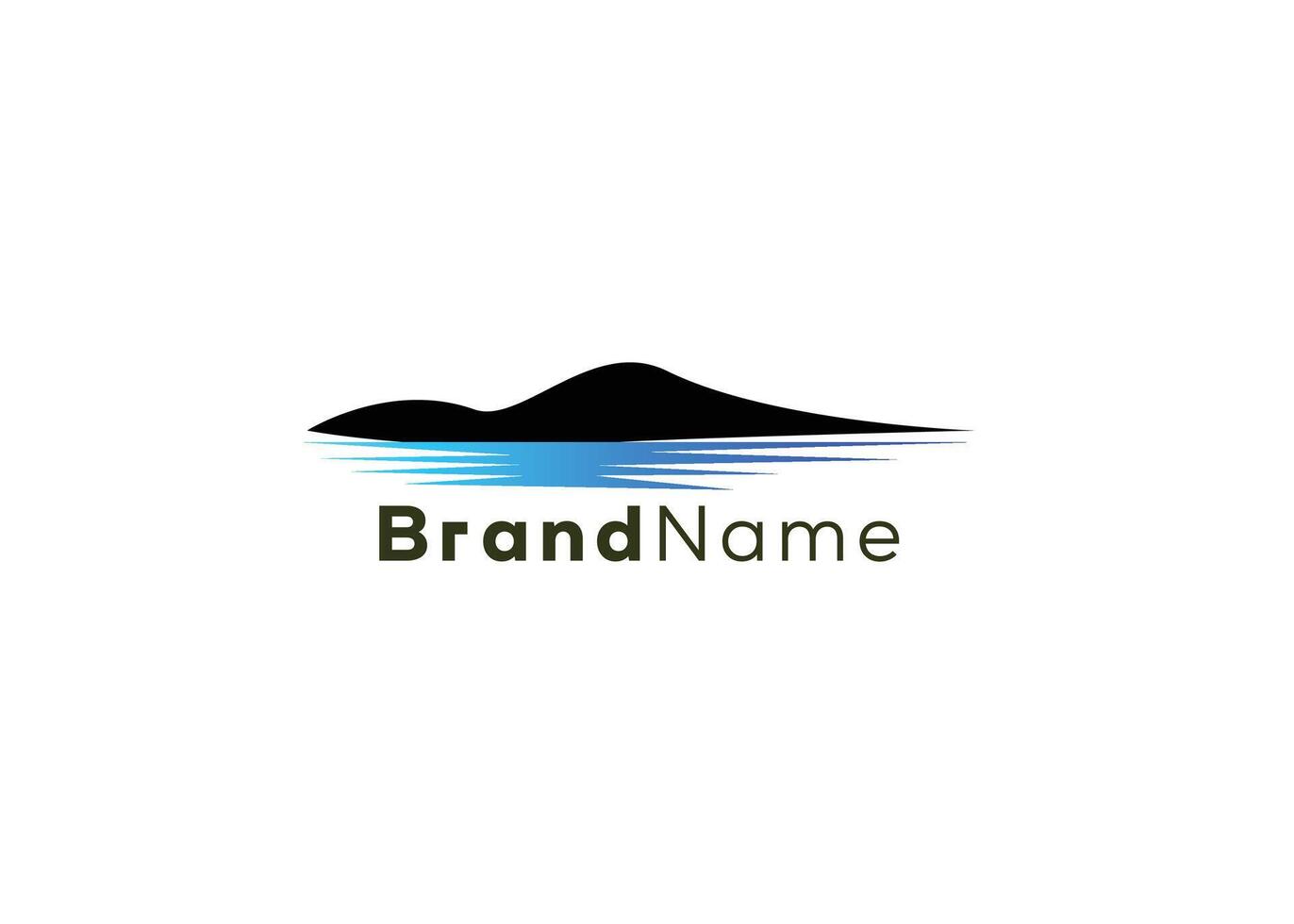 Minimalist mountain and wave logo . Modern style mountain and wave logo vector