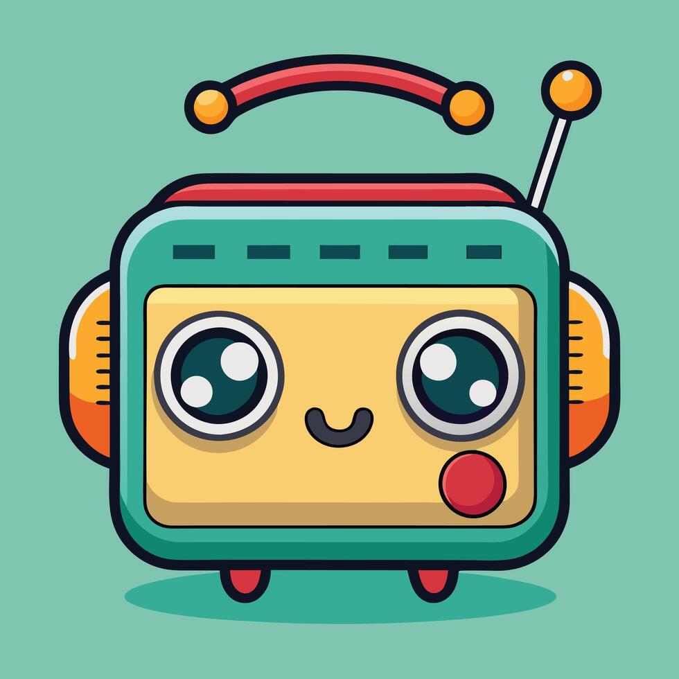 Old-School Radio with a Fun Look vector