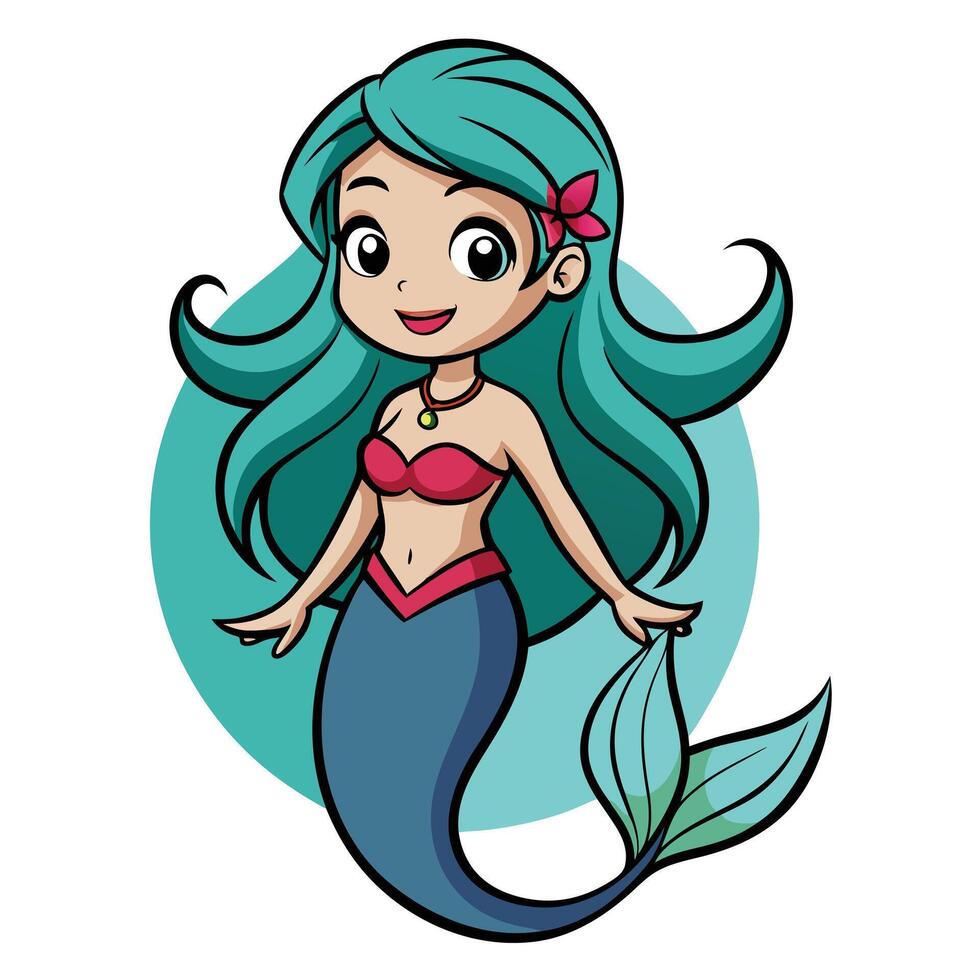 Playful Mermaid with Bright Colors vector