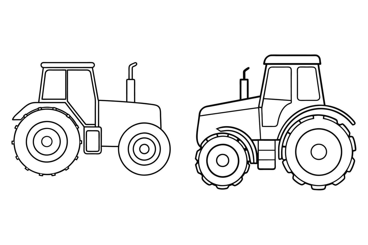 Ai Generated-Tractor Outline, white background. vector