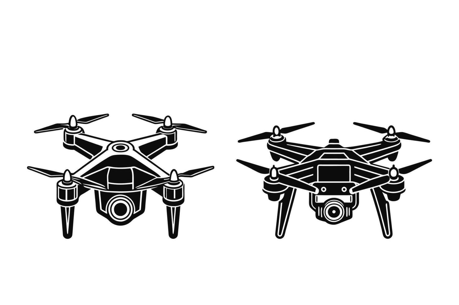 Ai Generated-Drone silhouette, white background vector