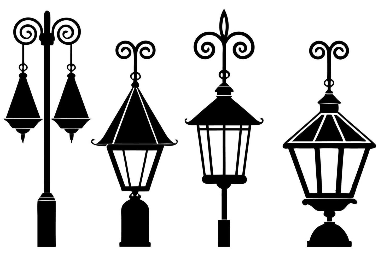 Lamp difference silhouette ,icon illustration on white background. vector