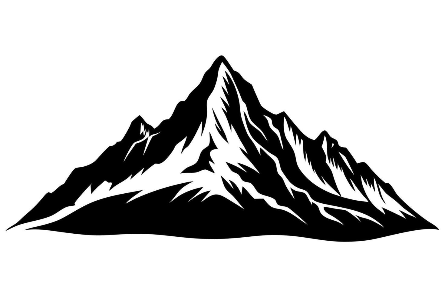 A mountain silhouette ,icon illustration on white background. vector
