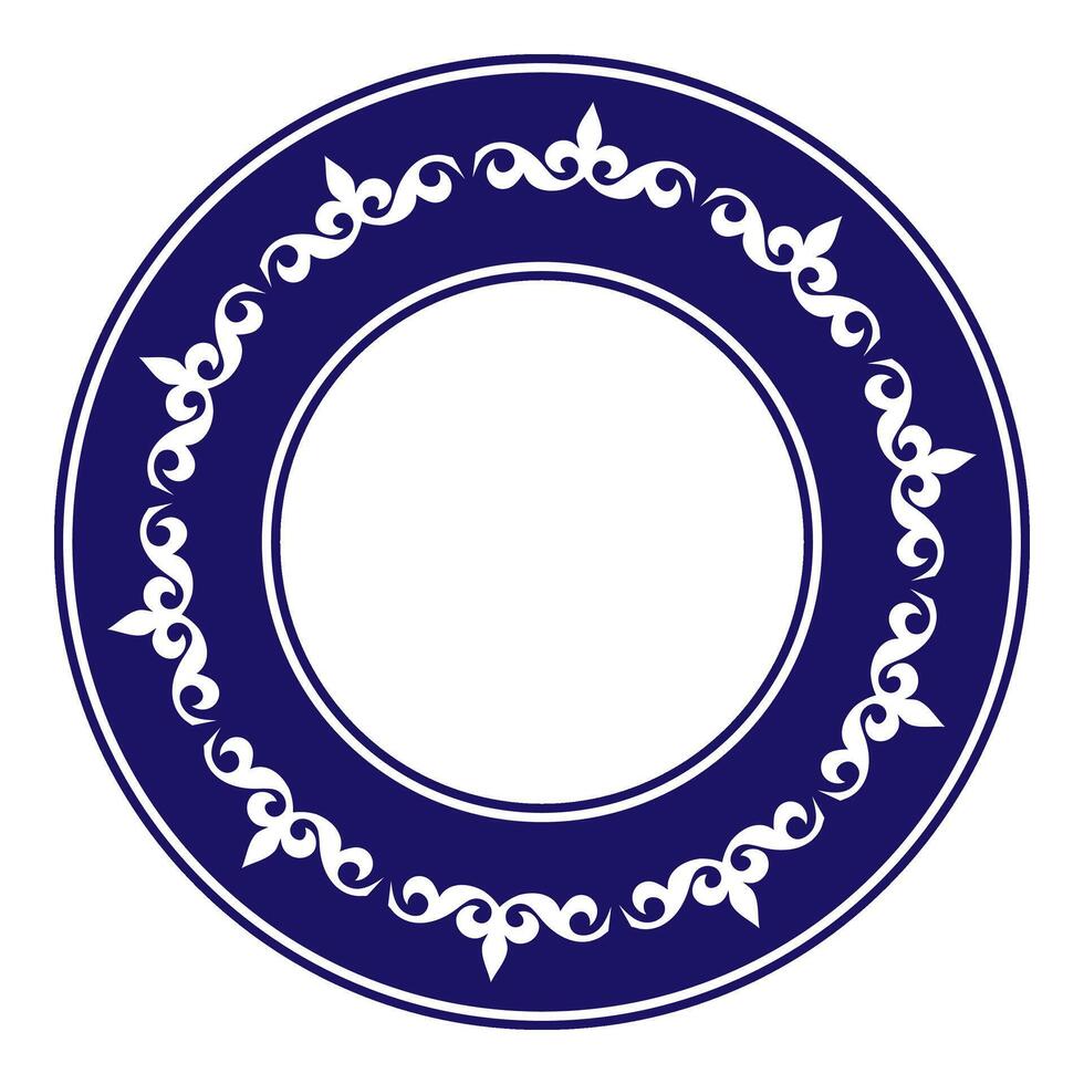 Kazakh national round pattern, frame, ornament. Workpiece for your design.Ethnic ornament peoples of Asia, Kazakhs, Kirghiz, Uzbek, Mongols, Turkmens. For sandblasting and ceramics vector