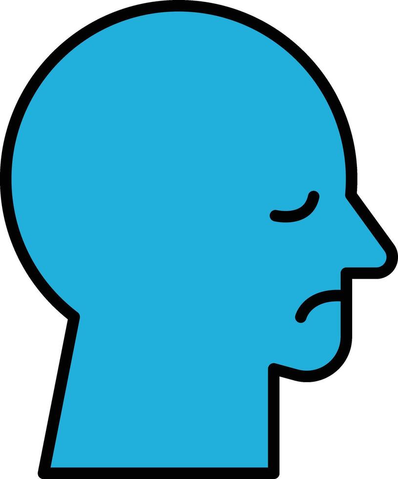 Illustration of a sad person's face in line art style. vector