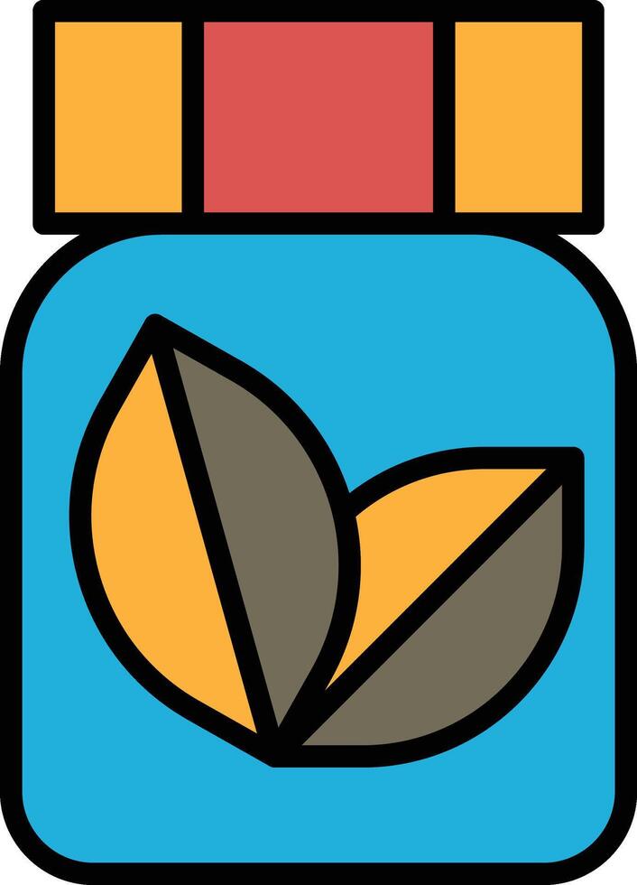 A jar of Herbal medicine with a leaf on it vector