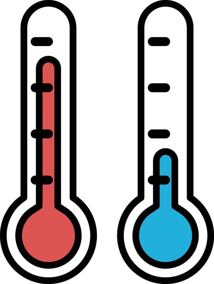 Two thermometers with red and blue colors vector
