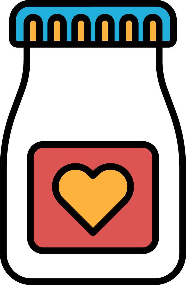 A jar with a heart on it vector