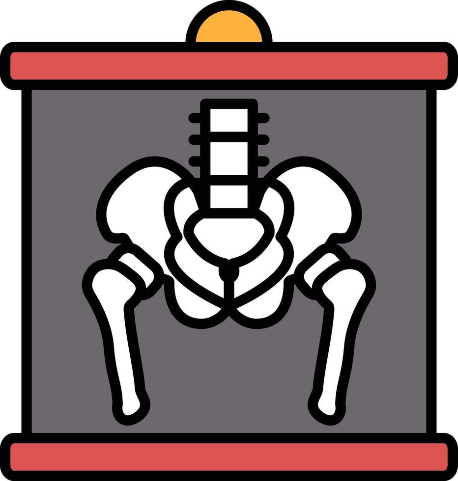 X-ray skeleton illustration in line art style in line art style vector