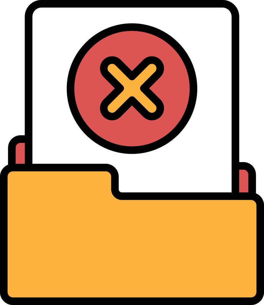 A folder with an X on it vector