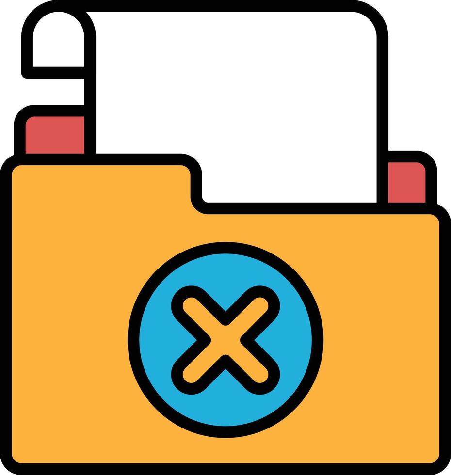 A folder with an X on it vector