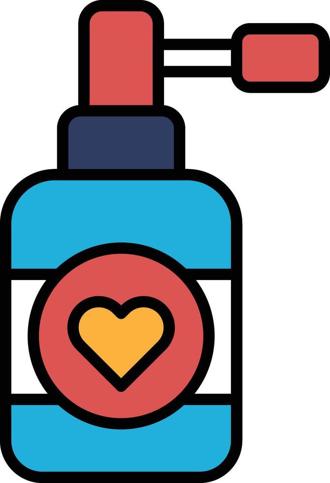 A blue bottle with a heart on it vector