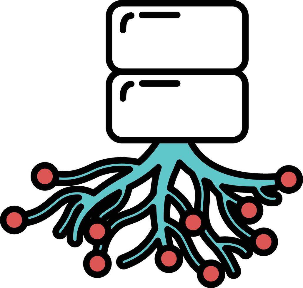 Illustration of a nerve ending in line art style. vector