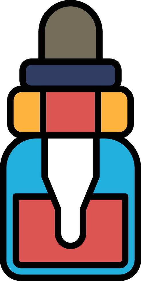 blue bottle with a red top and a red and yellow stripe vector