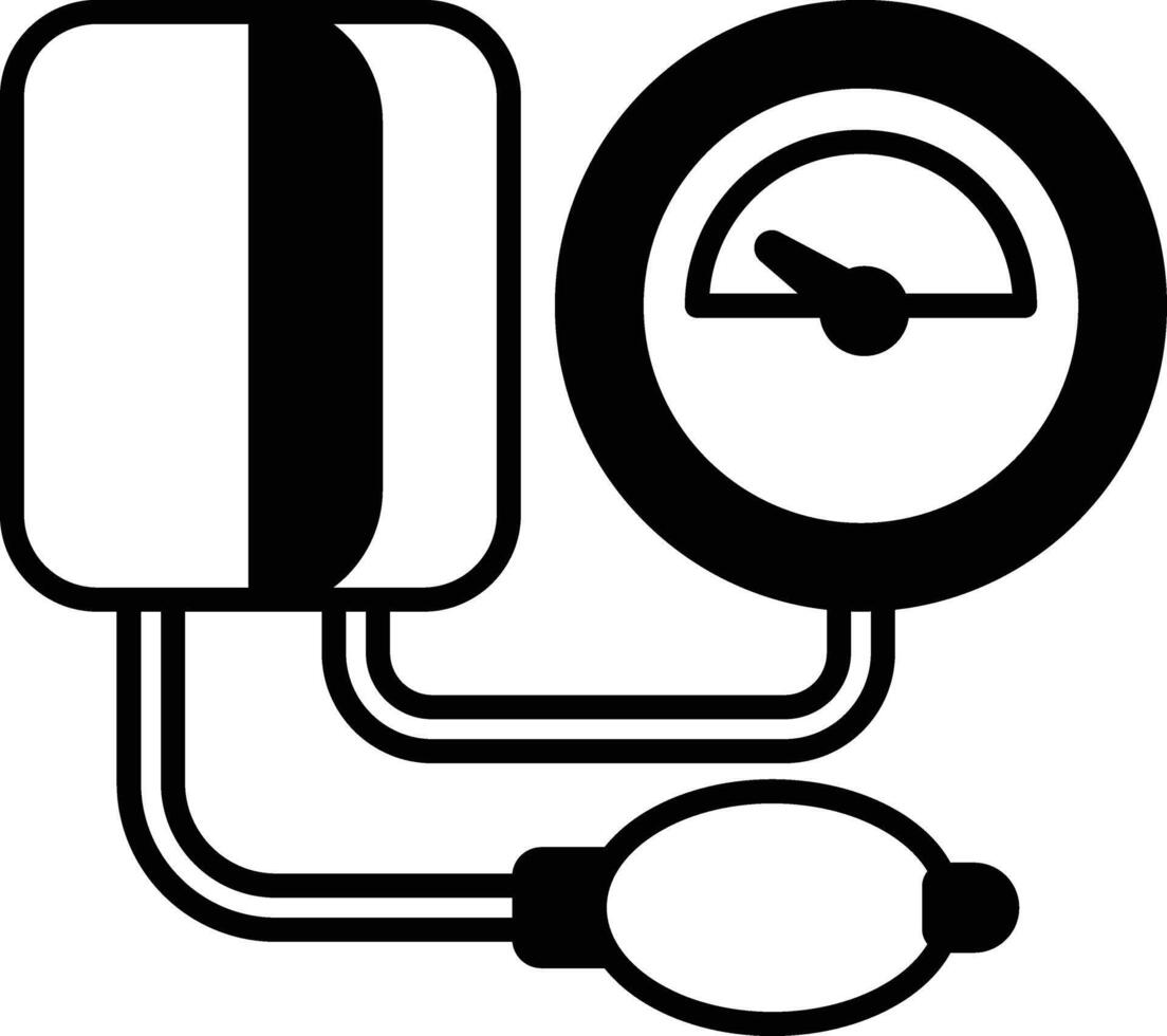 A black and white blood pressure monitor vector