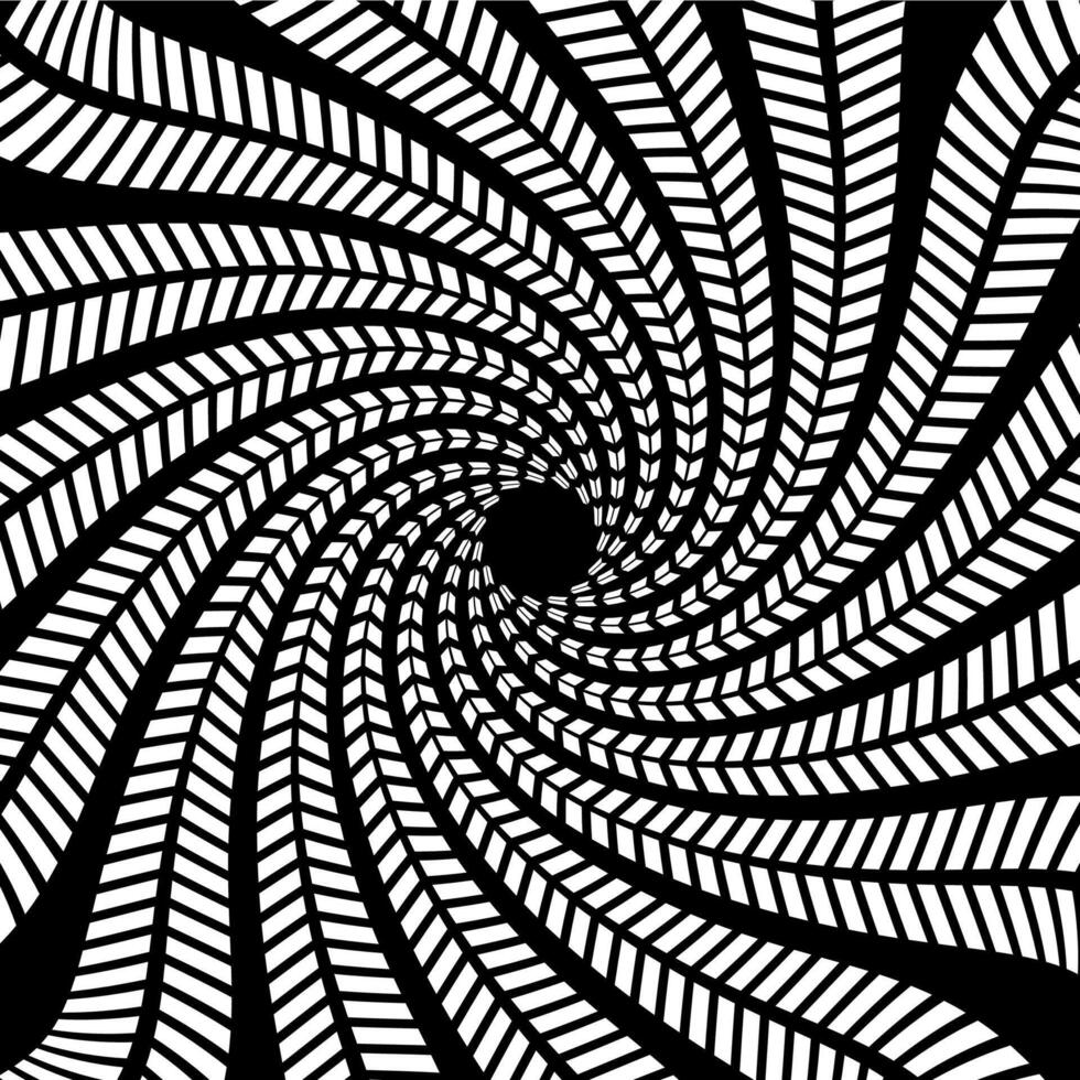 Psychedelic hypnosis swirl, monochrome background vector