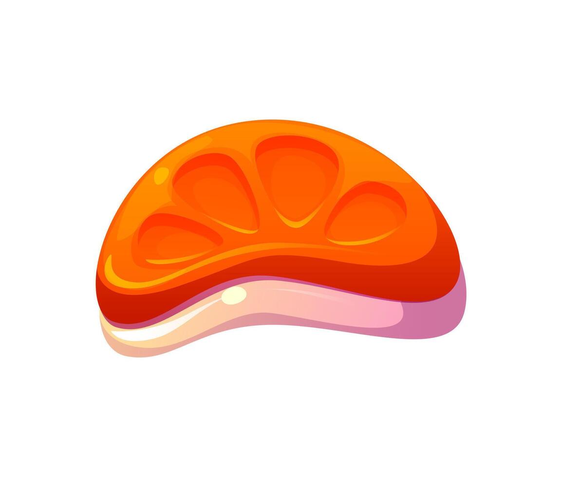 Cartoon Halloween holiday candy citrus fruit slice vector