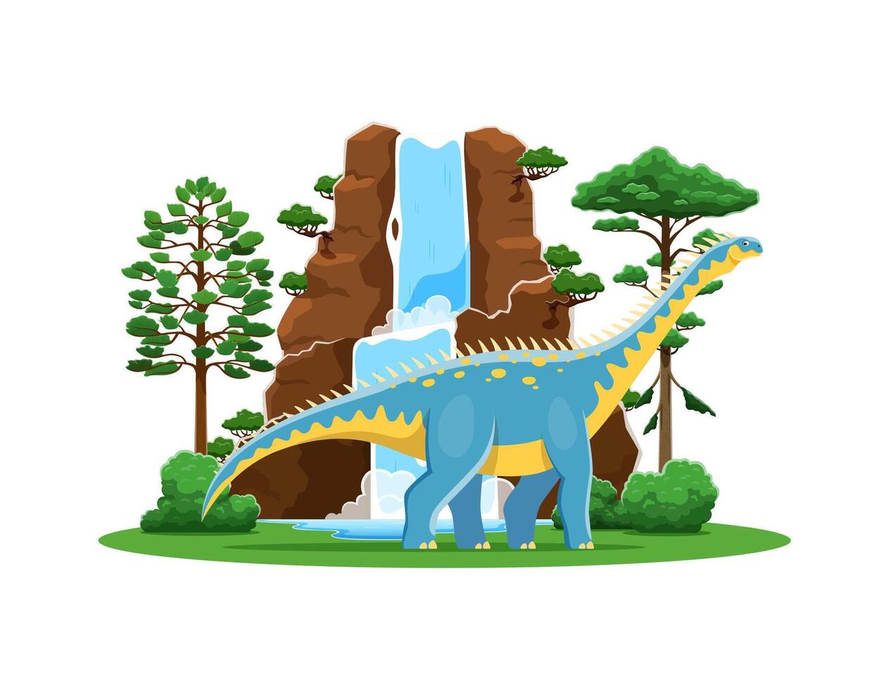 Barapasaurus dinosaur at prehistoric landscape vector