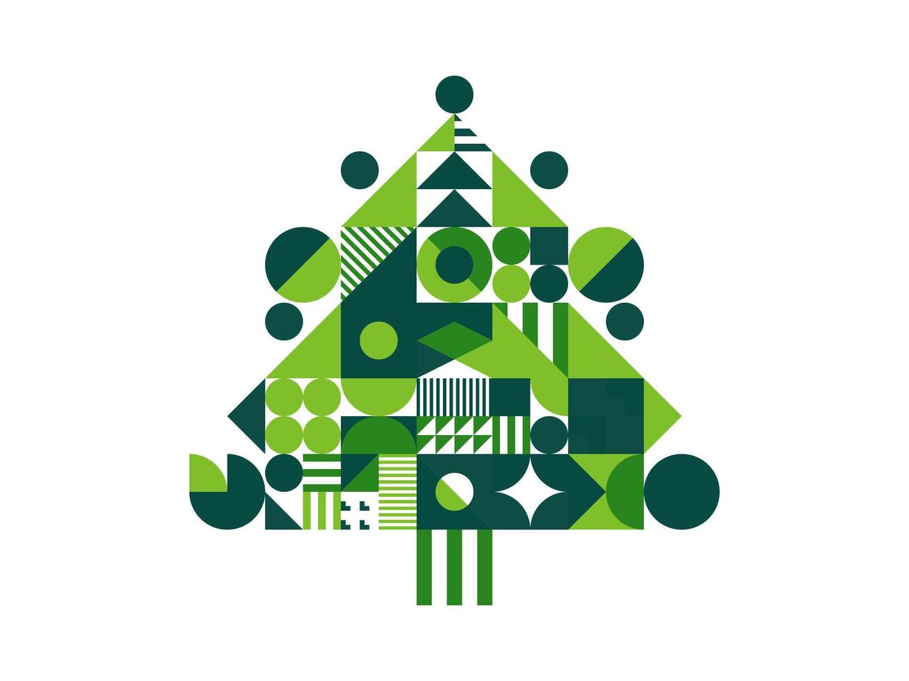 Christmas holiday geometric abstract pine tree vector