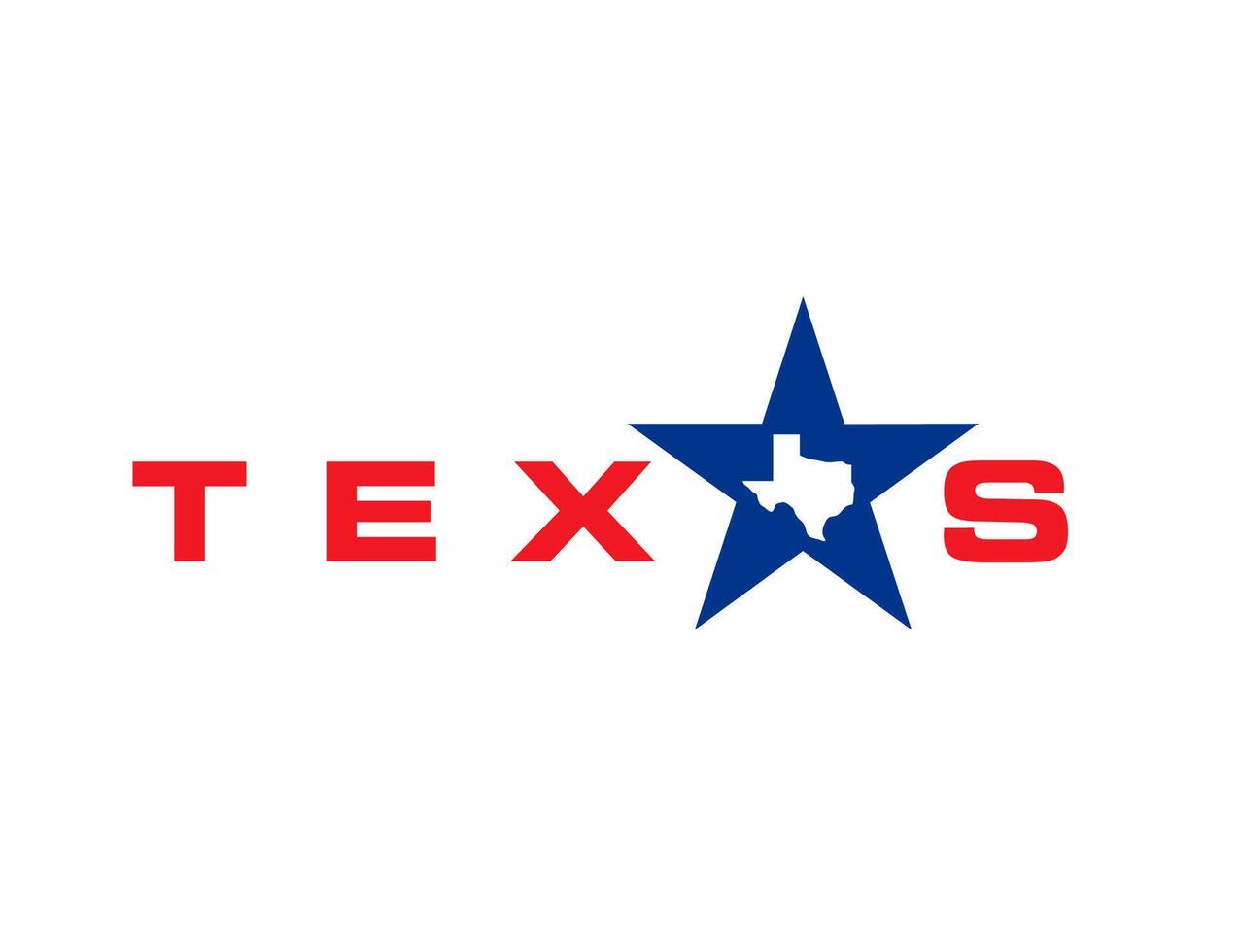 Texas state icon, map in American star symbol vector