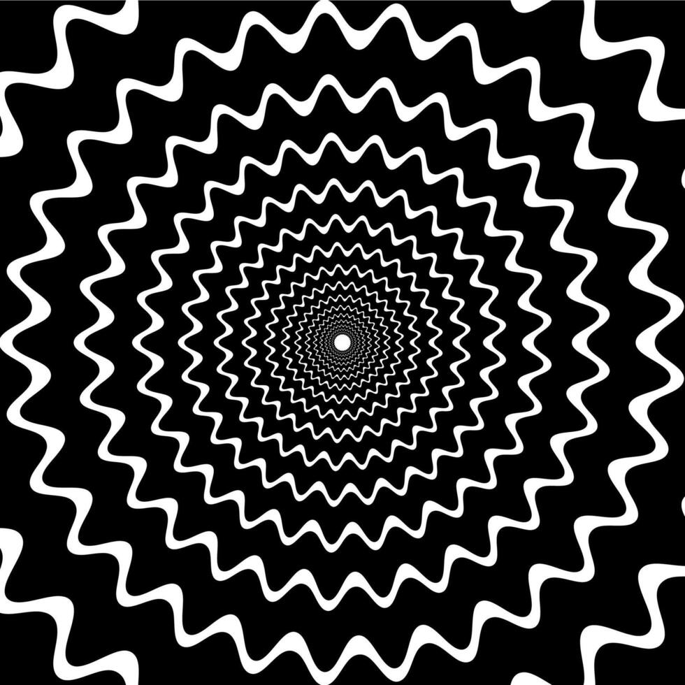 Psychedelic hypnotic black and white background vector