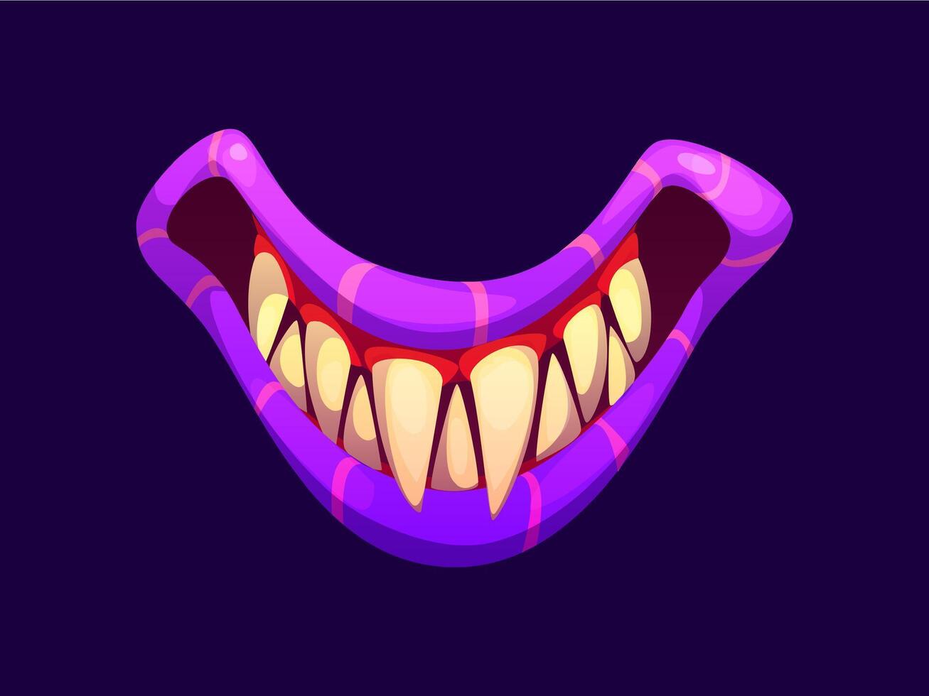 Halloween monster mouth with with sharp teeth vector