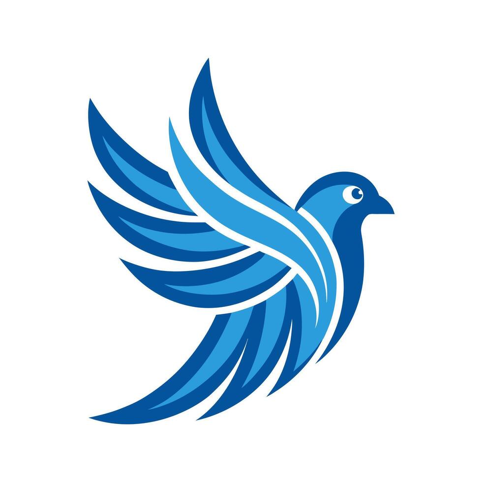 a blue bird flying logo vector